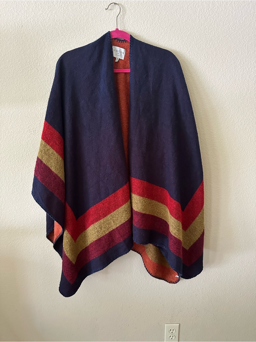 Hayden Burnt Orange & Navy Knit Wrap